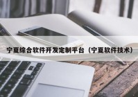 宁夏综合软件开发定制平台（宁夏软件技术）